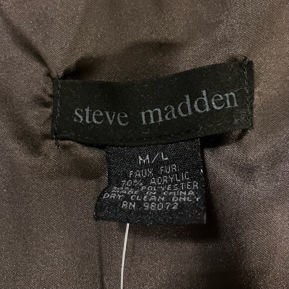 Steve Madden Faux Fur Vest NWT Brown Fuzzy Sz M/L Casual Chic Boho Retro Winter - Picture 9 of 9